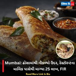 Mumbai: ઢોસામાંથી નીકળ્યો ઉંદર, રેસ્ટૉરન્ટના માલિક પાસેથી માગ્યા 25 લાખ, FIR  